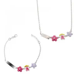 Orphelia® 'Dahlia' Kind Zilver 925 925 Set: Armband + Ketting - Zilverkleurig SET-7147