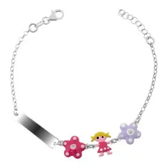 Orphelia® 'Dahlia' Kind Zilver 925 925 Armband (sieraad) - Zilverkleurig ZA-7147
