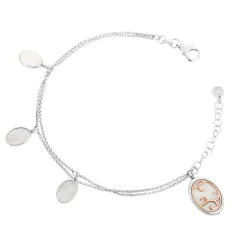 Orphelia® 'Jarina' Women's Sterling Silver Bracelet - Silver/Rose ZA-7165