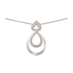 Orphelia® 'Amber' Women's Sterling Silver Chain with Pendant - Silver ZH-7092