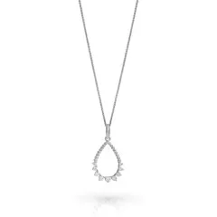 Orphelia® 'Petal' Women's Sterling Silver Chain with Pendant - Silver ZH-7564