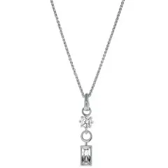 Orphelia® 'Madelyn' Women's Sterling Silver Pendant with Chain - Silver ZH-7583