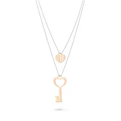 Orphelia® 'Izabella' Damen Sterling Silber Halsband - Silber/Rosa ZK-7185