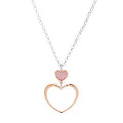 Orphelia® 'Mada' Damen Sterling Silber Halskette mit Anhänger - Silber/Rosa ZK-7389