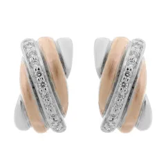 Orphelia® 'Joline' Damen Sterling Silber Ohrstecker - Silber/Rosa ZO-7118