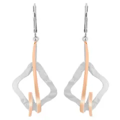 Orphelia® 'Lamara' Women's Sterling Silver Drop Earrings - Silver/Rose ZO-7207