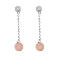 Orphelia® 'Aurelie' Dames Zilver 925 925 Oorhangers - Zilver/Rosé ZO-7385