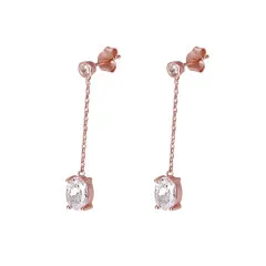 Orphelia® 'Elodie' Women's Sterling Silver Drop Earrings - Rose ZO-7419