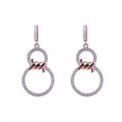 Orphelia® 'Aavia' Dames Zilver 925 925 Oorhangers - Rosékleurig ZO-7422