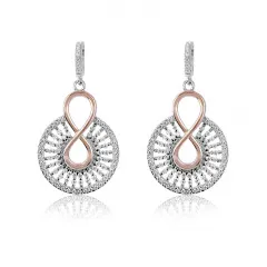 Orphelia® 'Frida' Dames Zilver 925 925 Oorhangers - Zilver/Rosé ZO-7437