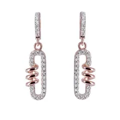 Orphelia® 'Gigi' Dames Zilver 925 925 Oorhangers - Rosékleurig ZO-7438