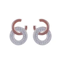 Orphelia® 'Carleen' Women's Sterling Silver Drop Earrings - Rose ZO-7440