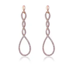 Orphelia® 'Aurora' Dames Zilver 925 925 Oorhangers - Rosékleurig ZO-7459
