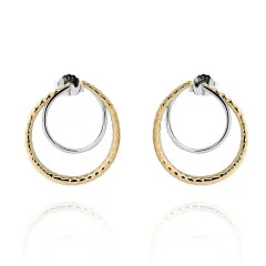 Orphelia® 'Bastien' Dames Zilver 925 925 Oorknoppen - Zilver/Goud ZO-7499