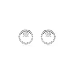 Swarovski® 'Dextera' Women's Base Metal Stud Earrings - Silver 5692262