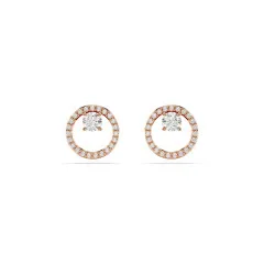 Swarovski® 'Dextera' Women's Gold Plated Metal Stud Earrings - Rose 5692263