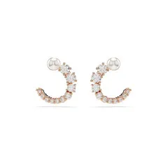 Swarovski® 'Matrix' Women's Gold Plated Metal Hoop Earrings - Rose 5692264