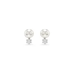 Swarovski® 'Matrix' Women's Base Metal Stud Earrings - Silver 5694225