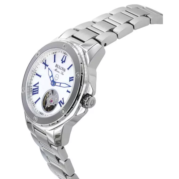 BULOVA ♦ 96L326 Marine Star Automatic Women's Watch Bulova Marine Mother Of Pearl Dial Automatic Casual Women's