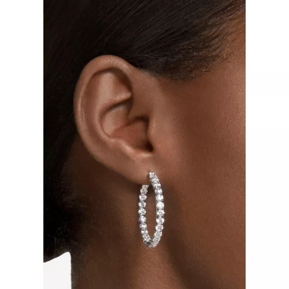 Swarovski® 'Matrix' Women's Base Metal Hoop Earrings