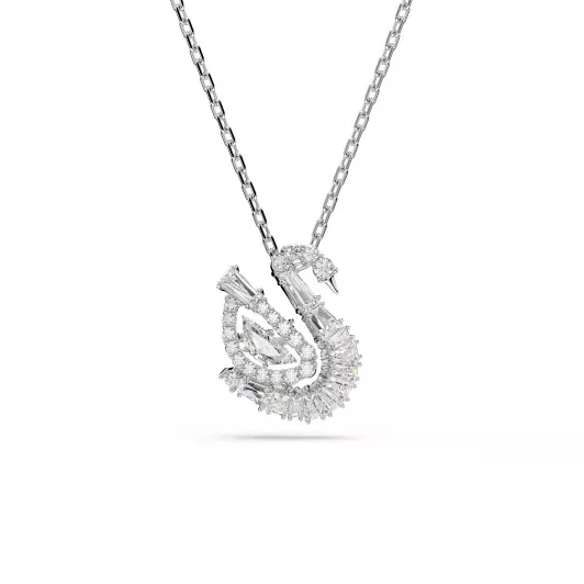 Swarovski® 'Swan' Women's Base Metal Necklace - Silver 5732412