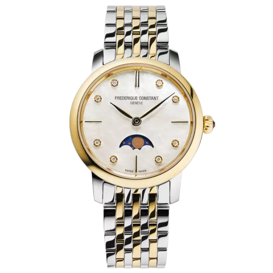 Frederique Constant® Analog 'Slimline Moonphase' Damen Uhr FC-206MPWD1S3B