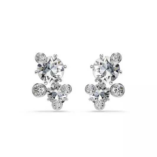 Swarovski® 'Constella' Women's Base Metal Stud Earrings - Silver 5732253