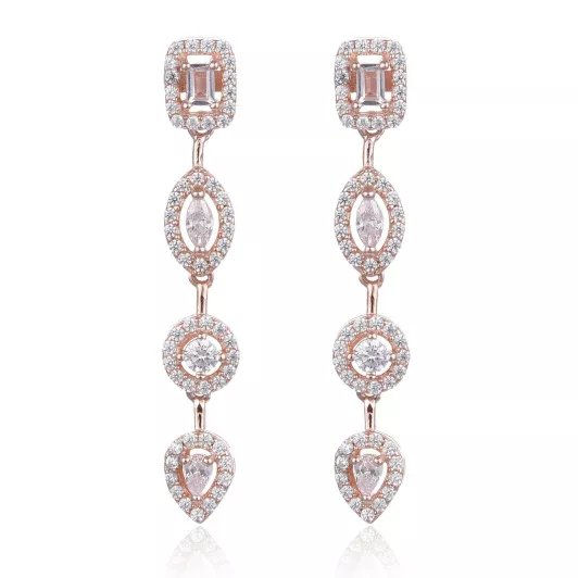 Gena.paris® 'Gabriella' Damen Sterling Silber Ohrhänger - Rosé GBO1503-R