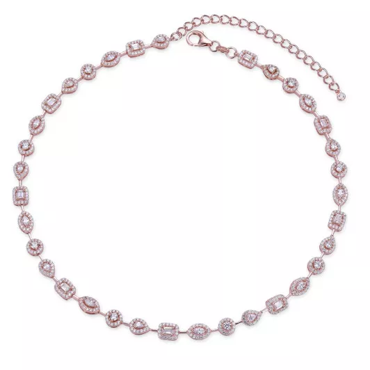 Gena.paris® 'Gabriella' Damen Sterling Silber Halsreifen - Rosé GCH1557-R