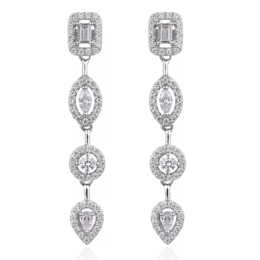 Gena.paris® 'Gabriella' Damen Sterling Silber Ohrhänger - Silber GBO1503-W