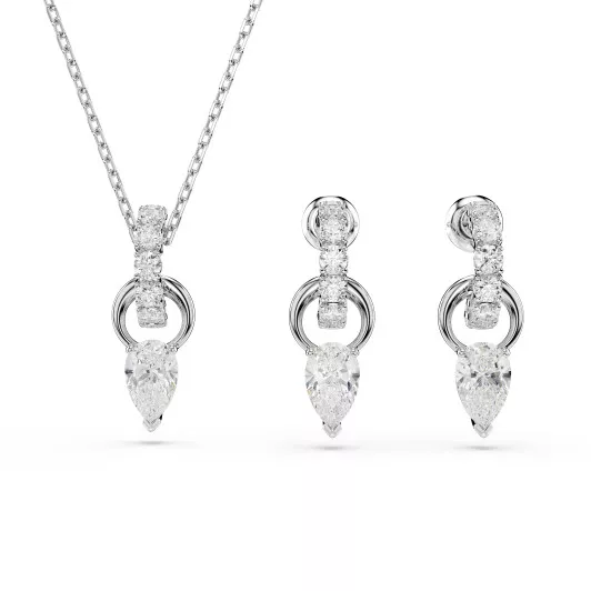 Swarovski® 'Mesmera' Women's Base Metal Set: Necklace + Earrings - Silver 5723197