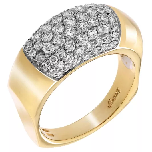 Orphelia® Dames Geelgoud 18K Ring (sieraad) - Goudkleurig RD-3767
