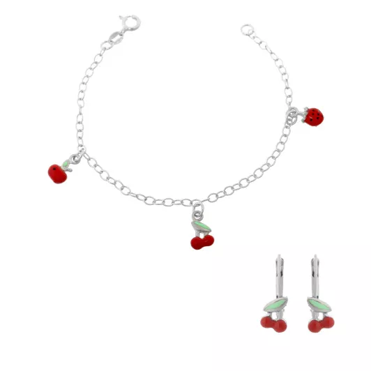 Orphelia® 'Apple' Enfant Argent Set: Bracelet + boucle d'oreille - Argent SET-7149/2