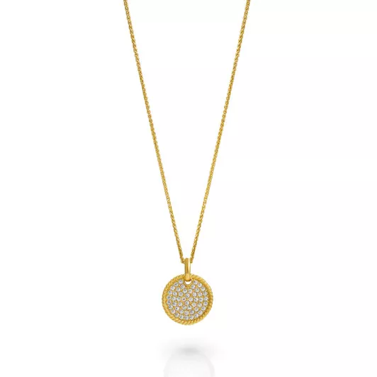 Orphelia® 'Bella' Dames Zilver 925 925 Collier - Goudkleurig ZH-7565/G