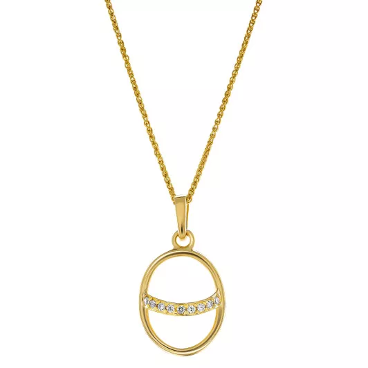 Orphelia® 'Amaliada' Women's Sterling Silver Pendant with Chain - Gold ZH-7572