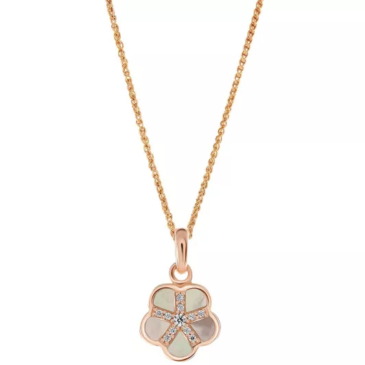Orphelia® 'Daisy' Women's Sterling Silver Pendant with Chain - Rose ZH-7585/RG