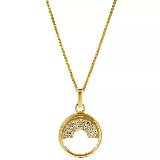 Orphelia® 'Tista' Women's Sterling Silver Pendant with Chain - Gold ZH-7586/G