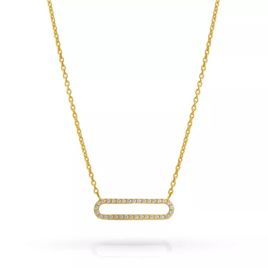 Orphelia® 'Charm' Dames Zilver 925 925 Collier - Goudkleurig ZK-7563/G