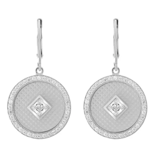 Orphelia® 'Huda' Dames Zilver 925 925 Oorhangers - Zilverkleurig ZO-7290