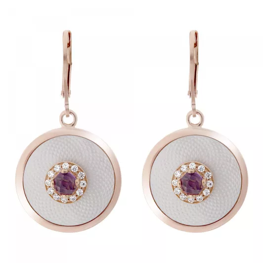 Orphelia® 'Fia' Dames Zilver 925 925 Oorhangers - Rosékleurig ZO-7293