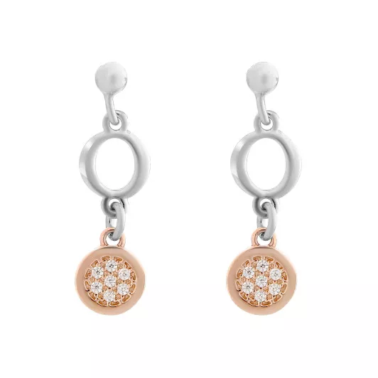 Orphelia® 'Maite' Dames Zilver 925 925 Oorhangers - Zilver/Rosé ZO-7376