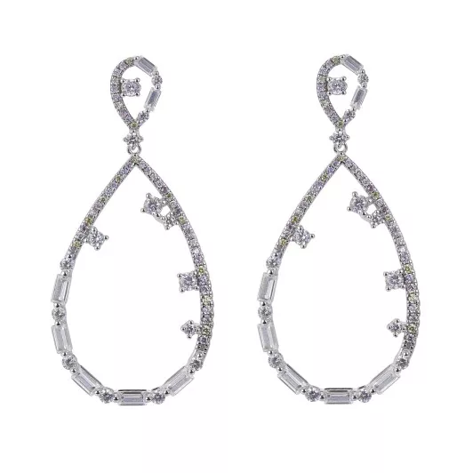 Orphelia® 'Islia' Women's Stainless Steel Drop Earrings - Silver ZO-7423