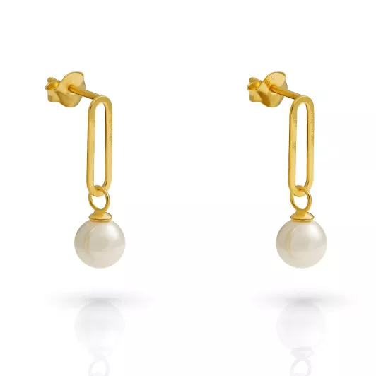 Orphelia® 'Grand' Dames Zilver 925 925 Oorhangers - Goudkleurig ZO-7558/G
