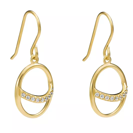 Orphelia® 'Amaliada' Dames Zilver 925 925 Oorhangers - Goudkleurig ZO-7572