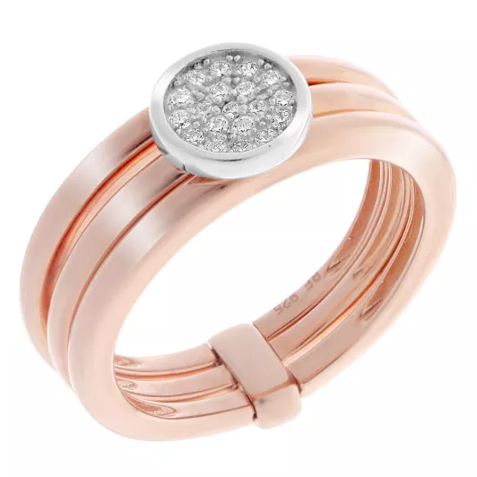 Orphelia® Dames Zilver 925 925 Ring (sieraad) - Zilver/Rosé ZR-7283