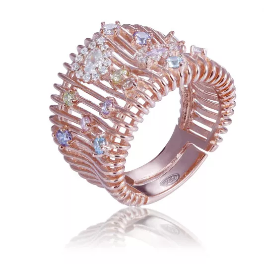 Orphelia® Dames Zilver 925 925 Ring (sieraad) - Rosékleurig ZR-7446
