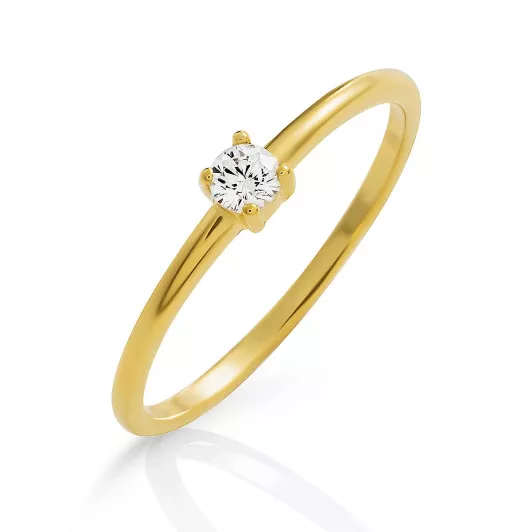 Orphelia® 'Solitaire' Dames Zilver 925 925 Ring (sieraad) - Goudkleurig ZR-7527/G