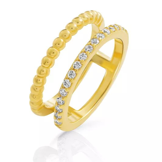 Orphelia® 'Chic' Dames Zilver 925 925 Ring (sieraad) - Goudkleurig ZR-7537/G