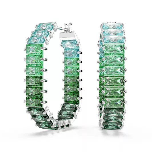 Swarovski® 'Matrix Baguette' Femmes Métall Créoles - Argent 5705787
