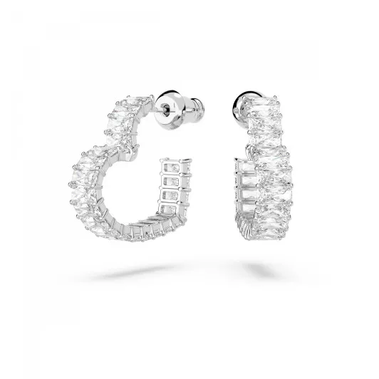 Swarovski® 'Matrix' Dames Metaal Creolen - Zilverkleurig 5653170